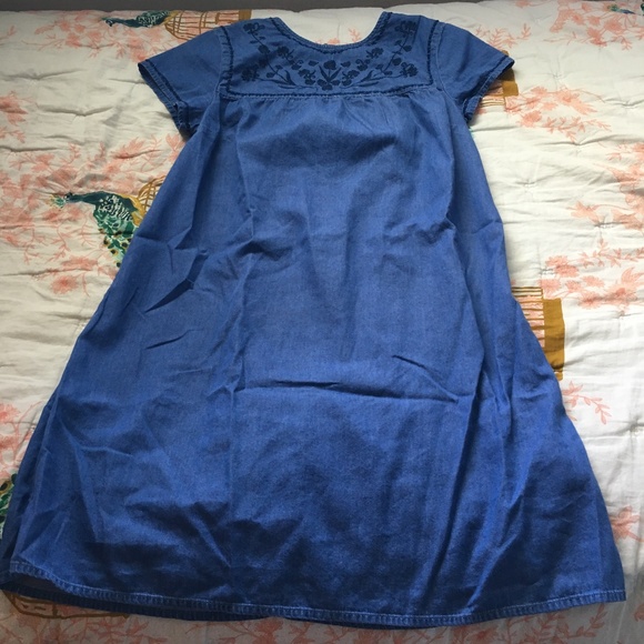 Embroidered Denim Dress - Picture 1 of 4